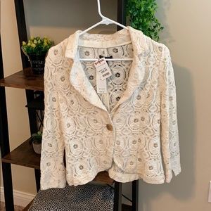 Cream lace blazer
